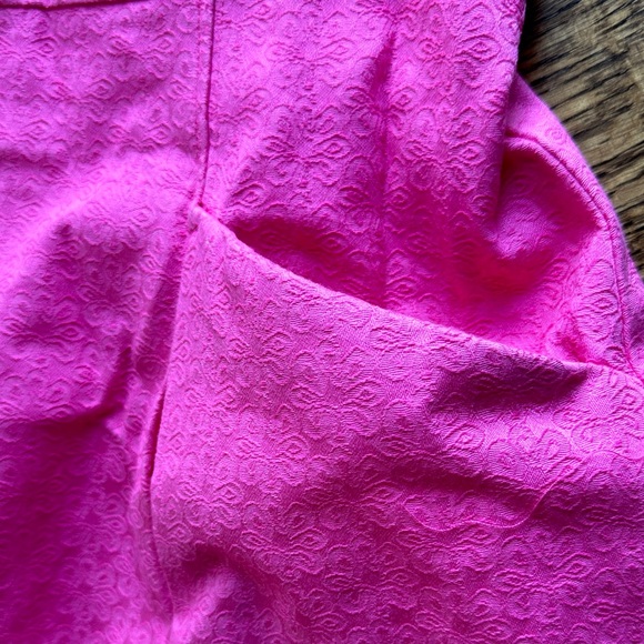 Pink Lily Pulitzer Strapless Dress with White Floral Trim - Picture 3 of 7